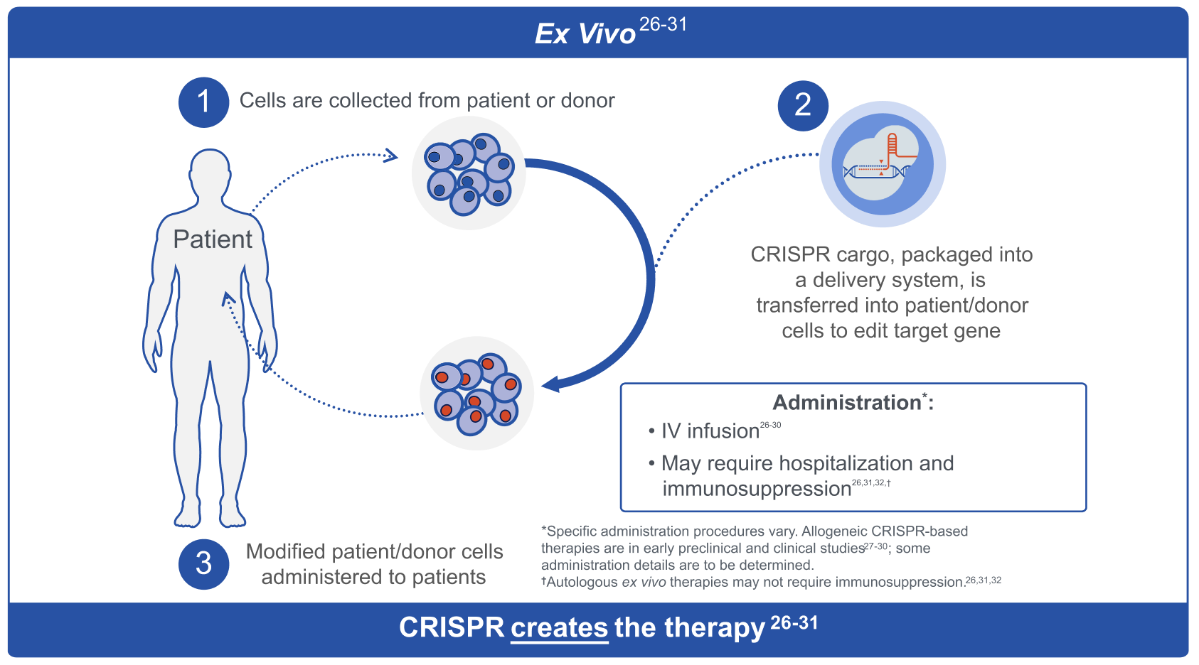 An illustration showing ex vivo CRISPR